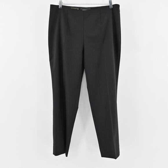 LES COPAINS Womens‎ Loro Piana Pants Size 48 Black Wool Straight Leg Trousers - Picture 1 of 14